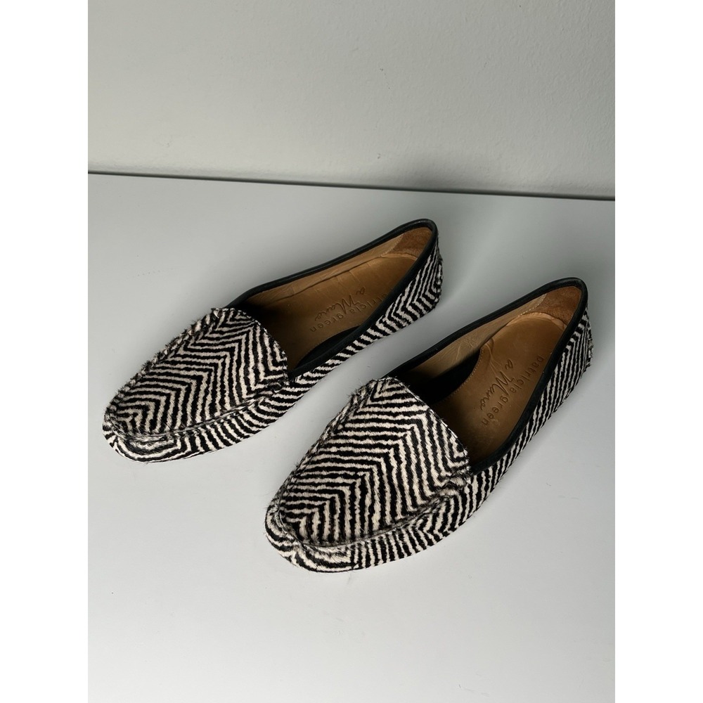 Patricia Green Jillian Loafers Women 7M Zebra Chevron Calf Hair Driving Shoes - Picture 3 of 8